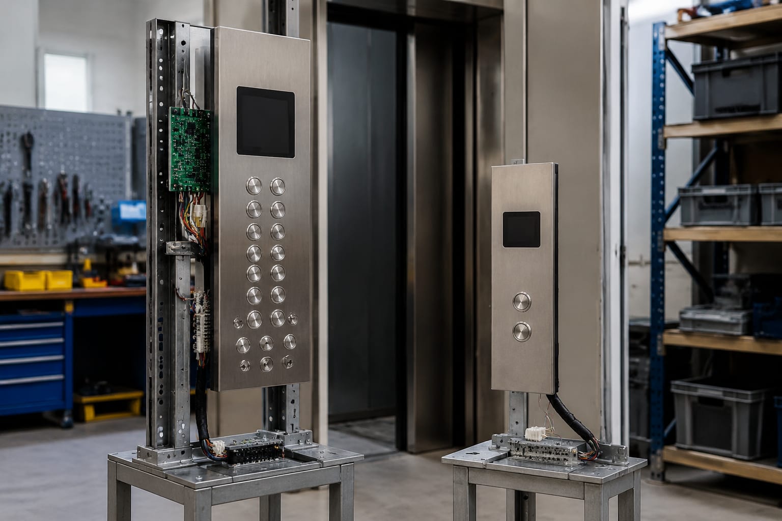 Panel de botones de ascensor: COP, LOP y componentes